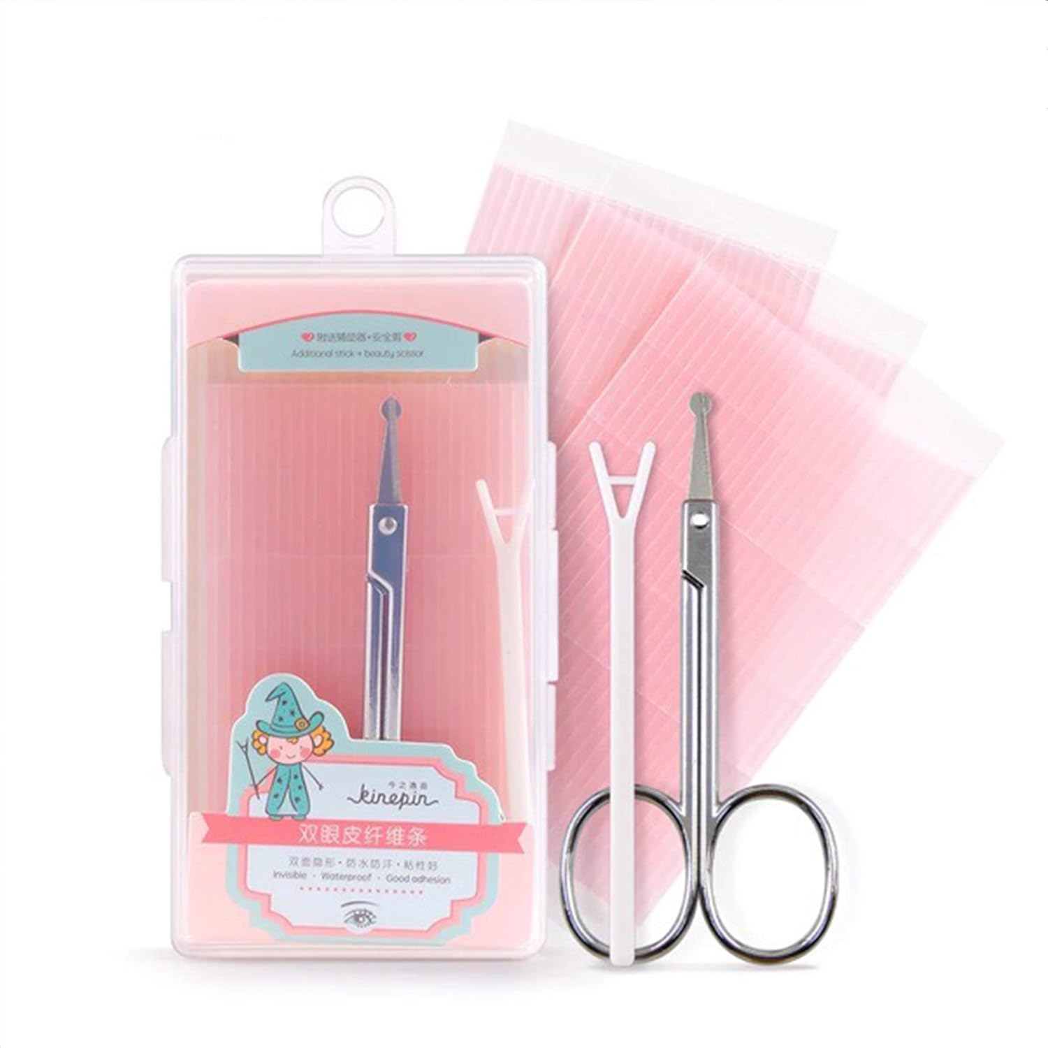 Dofash 225PCS Waterproof Breathable Double-Sided Eyelid Tape with Scissor - Big Eye Decoration Invisible Double Fold Eyelid Shadow Sticker For Getting a Pair Of Big Charming Eyes.