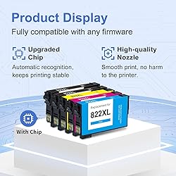 822XL Ink Cartridges Remanufactured Replacement for