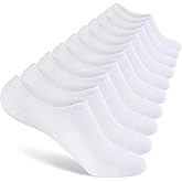 Monxiery 8 Pairs Womens 100% Cotton Non Slip No Show Socks, Low Cut Casual Invisible Liner Socks.