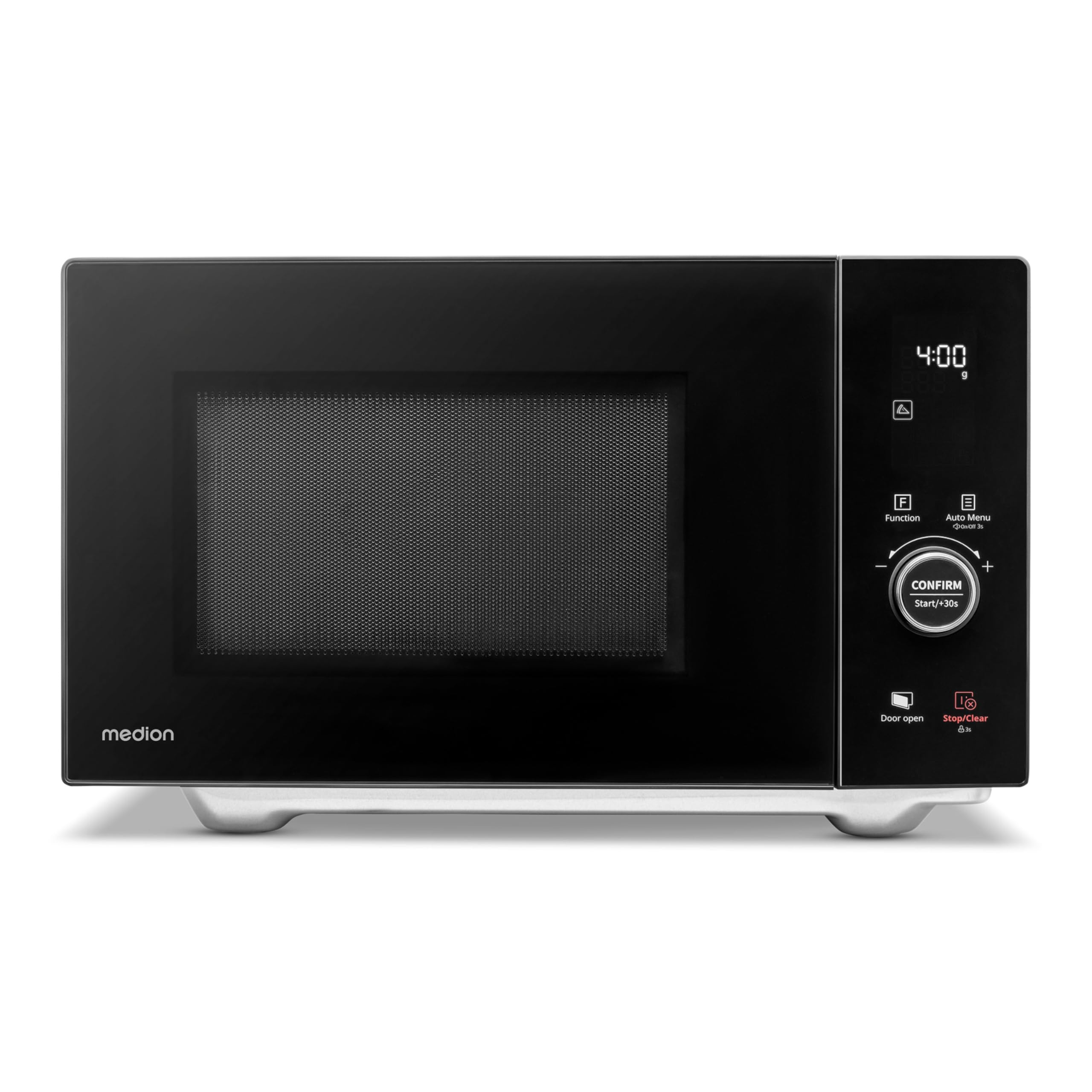 MEDION Mikrowelle mit Grill und Heißluft (25 Liter, 900 Watt, 1100 W Obergrill & 500 W Untergrill, 2100 Watt Heißluftfunktion, 11 Programme, 10 Leistungsstufen, Edelstahl, MD12041) [MODELL 2025]