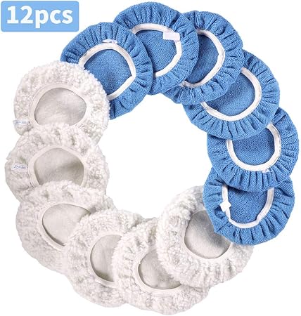 Amazon Oneteks ポリッシャーカバー 車用研磨カバー 12点セット 研磨パッド 電動 ドリルカバー 洗車用 カー研磨用 傷防止 取付け簡単 洗車やワックスがけなど 愛車をピカピカに 7 8インチ ウール マイクロファイバー 6 洗車用品セット 車 バイク