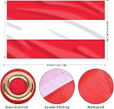 AhfuLife Austria Flag 5ft x 3ft Polyester Double Sided with Brass Grommets view 2