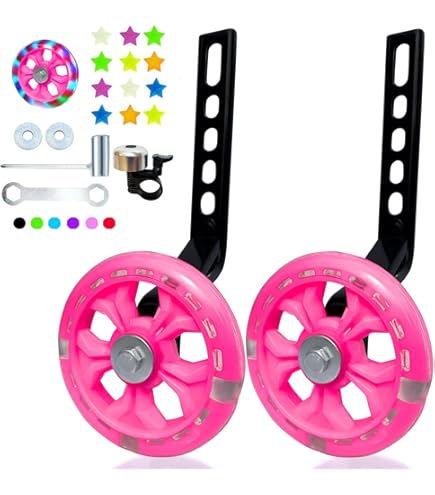 2 Pcs Training Wheel Child Toddler Kid Bike Accessories Wheels Mute Flash