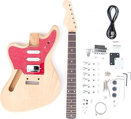 Kit De Guitare Electrique A Monter Soi Meme Jaguar Style Gaucher Amazon Fr Instruments De Musique