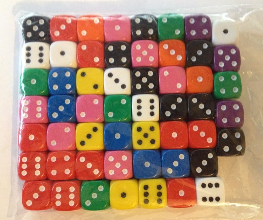 DICE - 50+ 12mm dice - random colours