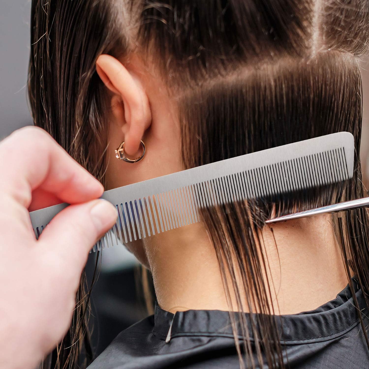 3 Pieces Metal Barber Combs Stainless Steel Hair Comb Fine Cutting Hair Styling Hairdressing Salon Detangler for Women and Men - Image 5