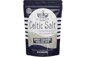 Le Marinier Celtic Salt Grey Coarse Sea Salt, 0.6lb - 8.81oz. +82 Minerals Unrefined French Sea Salt 100% Natural, Hand Harvested Mineral Celtic Salt, Sel Gris (0.6lb Grey Coarse)
