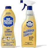 Bar Keepers Friend Soft Cleanser 26 oz + Spray &amp; Foam Multipurpose MORE Spray Cleaner 25.4 oz, Multi Purpose Cleaner Bundle, Removes Grease, Rust Stains, Soap Scum &amp; More in Home &amp; Outdoors