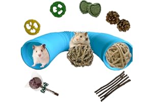 MUYG Plastic Hamster Fun Tunnels,Ferrets Foldable Exercising Training Tunnels Hamsters Hideout Tube 15 Pcs Small Animal Chew Toys for Guinea Pigs, Chinchillas, Rats, Gerbils (Blue)