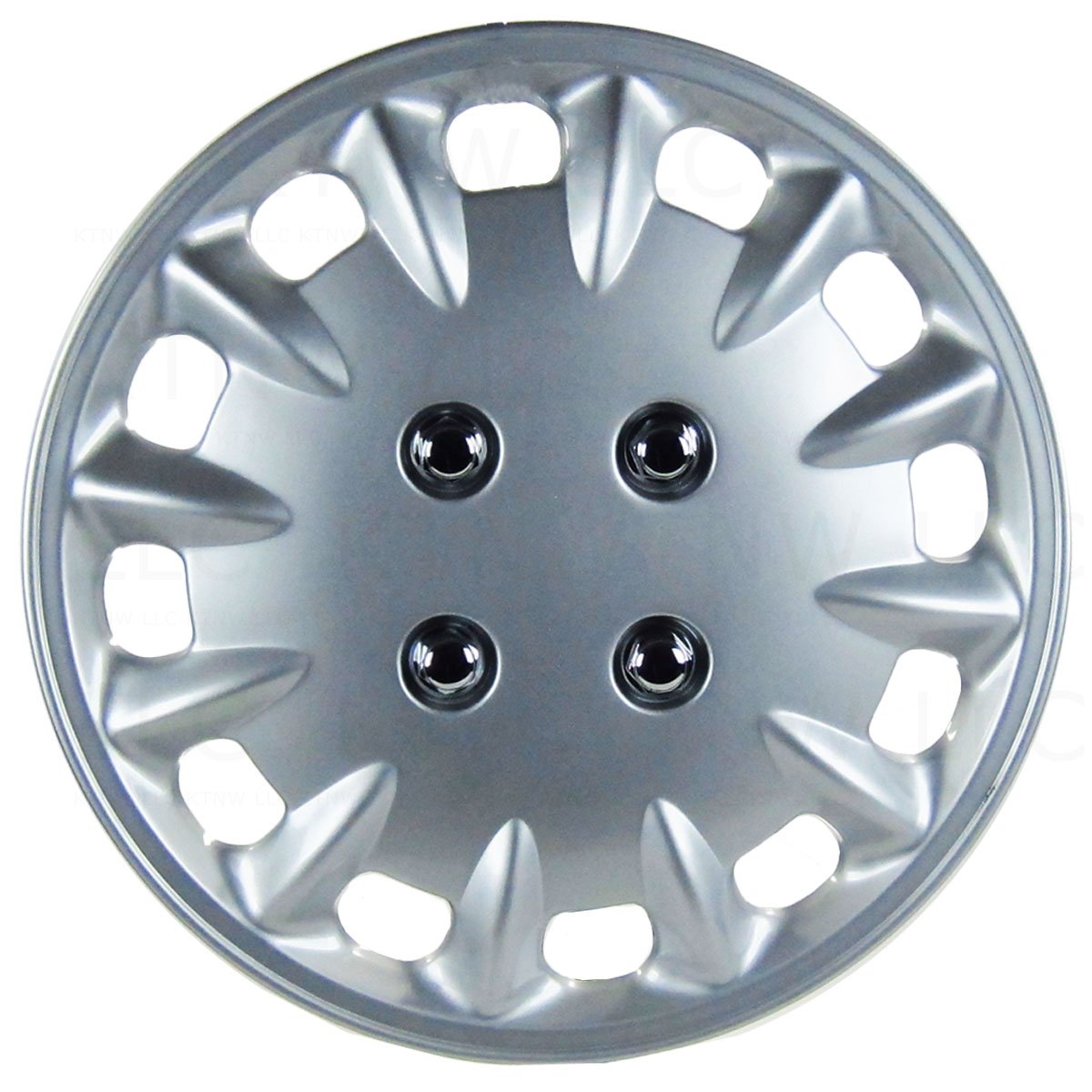 KT Four ABS Plastic Silver Colored Hubcaps 14 Inch
