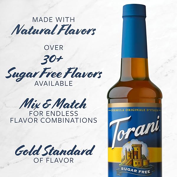 TORANI SUGAR FREE FLAVORED DRINK SYRUP, S’MORES, 12.7 FL OZ