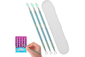 AIYORSE 3PCS Lottery Ticket Scratcher Tool, Metal Lottery Scratcher, Lotto Scratcher Label Scraper for Lottery Ticket, Scratch Off Tool, Multi-Use Scraping Tool for Tickets Stickers Labels Films, Rainbow