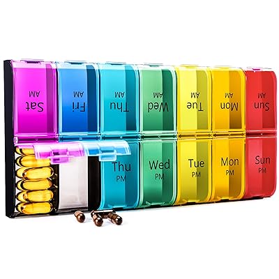Buy Weekly Pill Organizer 2 Times A Day Extra Large Pill Box Am Pm Pill Organizer 7 Day Twice A Day Pill Case Big Pill Container Bpa Free Vitamin Holder Medicine Organizer