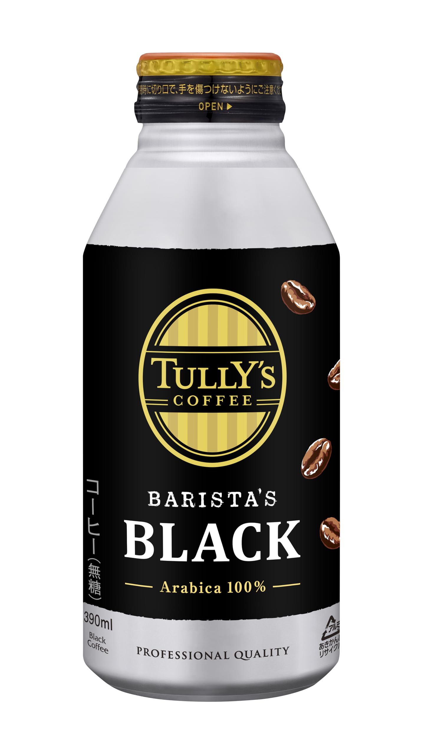伊藤園 TULLY’S COFFEE BARISTA’S BLACK 390ml 24本の商品画像