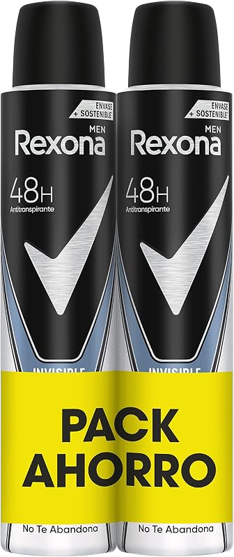 Invisible Desodorante Aerosol Antitranspirante para hombre Ice Pack Ahorro 2 X 200ml (El empaque puede variar)