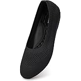 Frank Mully Women's Wide Width Flats Ballet Flats Round Toe Knit Flat Shoes with Arch Support Wide Toe Box