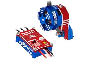 GOUP RC GOUPRC 30A Brushless Mini ESC & 2204 2400KV Brushless Outrunner Motor with Transmission Combo Kit for SCX24 Axial 1/24 RC Crawler Car Truck Blue Red