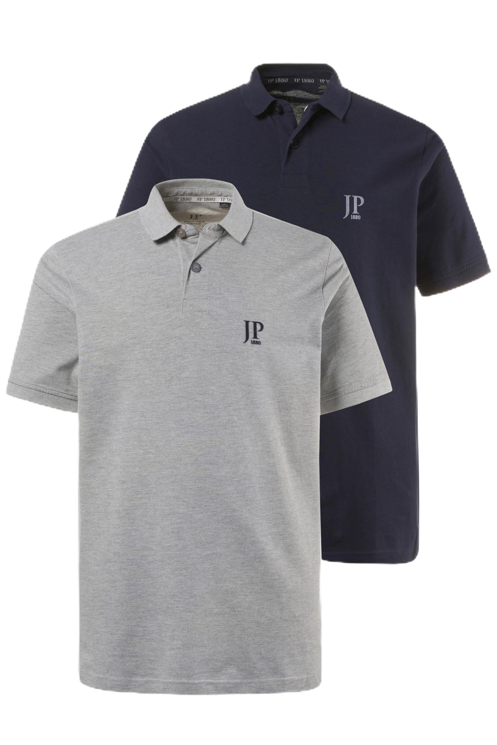 JP 1880 Men's Big & Tall 2-Pack Polo Shirts Grey, Navy X-Large 704317 70-XL