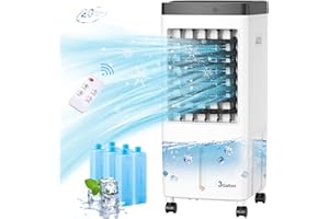 BEAUTYFAN Air Conditioners, 2024 Upgraded Portable Air Conditioner with 3 Gal Water Tank, Air Conditioner Portable for Room with 6 Ice Box, 3-in-1 Super Wind Quiet Swamp Cooler, AC for Room/Bedroom/Garage