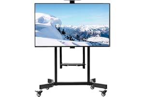 VIVO Motorized Height Adjustable TV Cart for 55 to 100 inch Screens up to 264 lbs, LCD LED OLED 4K Smart Flat and Curved Panels, Mobile Electric Stand, Max VESA 800x600, Black, STAND-E-TV100
