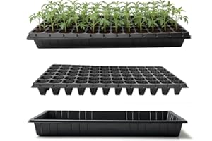 RooTrimmer 10 Pack 1020 Seed Starter Trays and 10 Pcs 72 Cell Plug Trays, Thick Durable Seedling Plastic Nursery Tray for TD5
