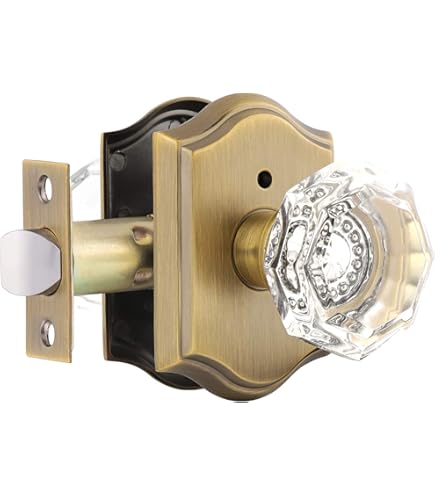 Quincy Thumb-Turn Privacy Door Set With Astoria Crystal Glass Knobs | House Of Antique Hardware
