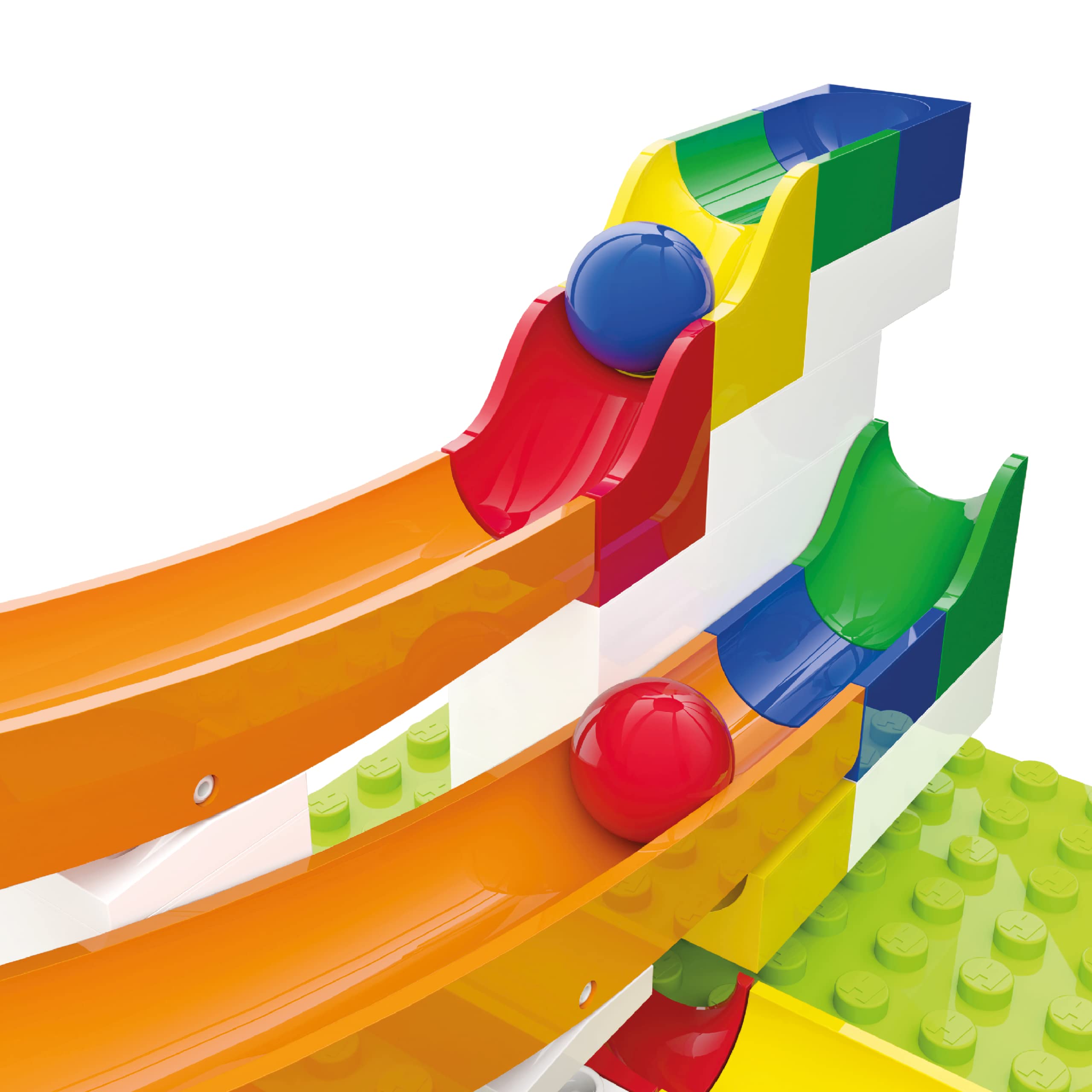 Hubelino 420503 Marble Run See-Saw Expansion Set, Compatible with Popular Building Block System, 45 Pieces, for Ages 4 and Up (Made in Germany)