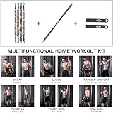 INNSTAR Portable Home Gym Camouflage Blue 105lbs Resistance Band Set view 3