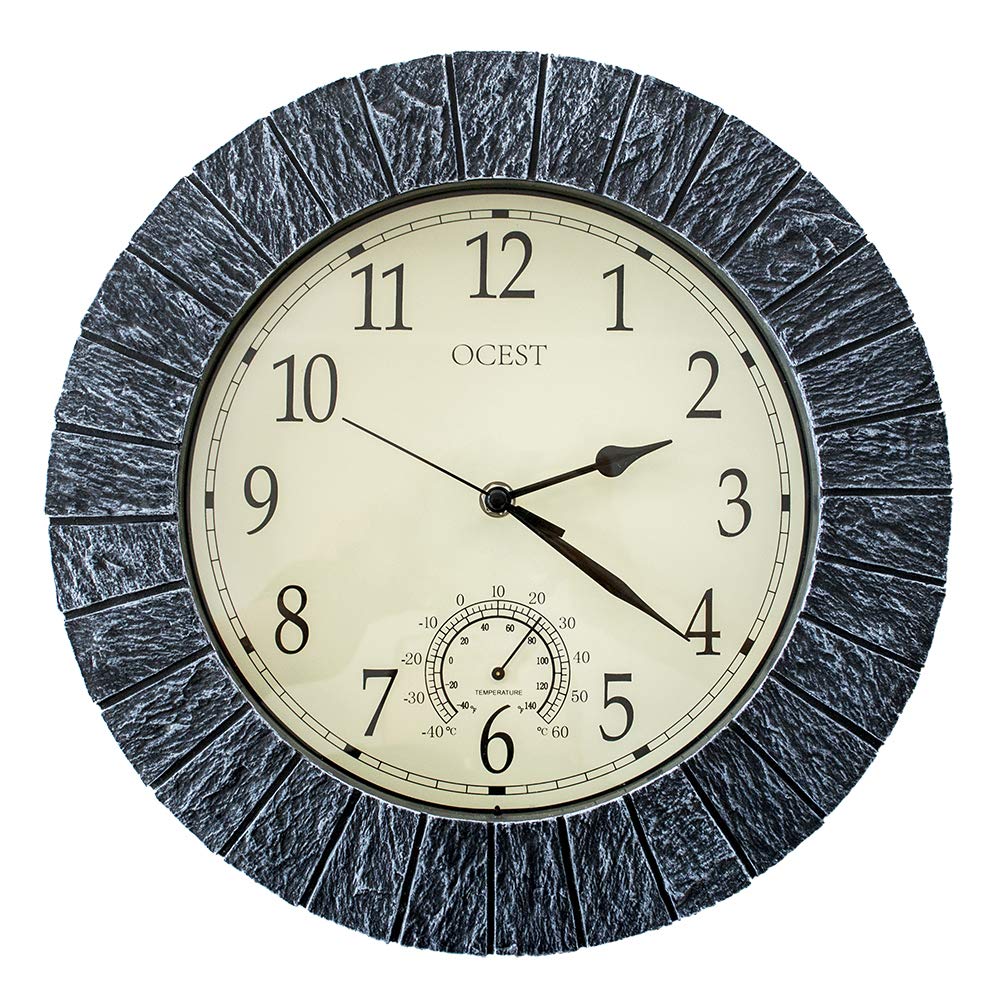 Ocest Garden Clocks Outdoor Waterproof
