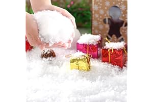 GlyinnHe 100g/3.6oz Artificial Snow,Christmas Fake Snow Powder Glitter Dry Snowflake for Christmas Village Craft Winter Decoration Party Supply