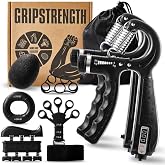 7PCS Grip Strength Trainer Kit, 2 Adjustable Forearm Resistance Grips, Finger Stretchers, Grip Ring, Hand Squeeze Ball, Finger Exercises, User Manual, Suitable for Hand Training, Suitable for Everyone