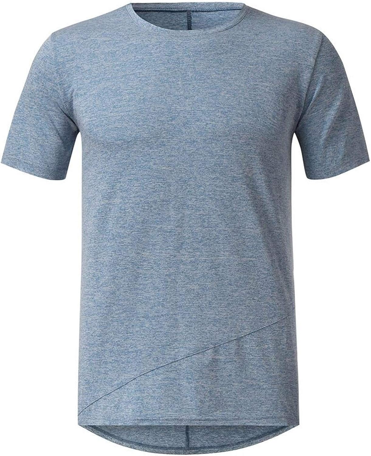 Athletic TShirts for Men Short Sleeve Cotton CrewNeck Zipper Loose