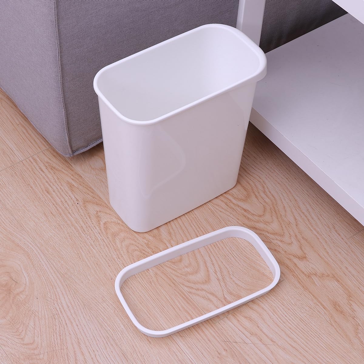 Cabilock Nordic Style Mini Trash Can Rectangular Waste Bin for Bathroom Kitchen Desktop Small Garbage Container Litter Holder