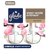 Glade PlugIns Refills Air Freshener, Scented Oil for Home and Bathroom, Sheer Vanilla Embrace, 1.34 Oz, 2 Count