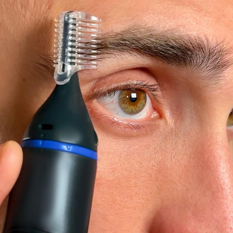 NE3850 Tondeuse-nez [antimicrobienne] série Nano (tête rotative double face, peigne à sourcils, nettoyage facile et rapide), l'emballage peut varier