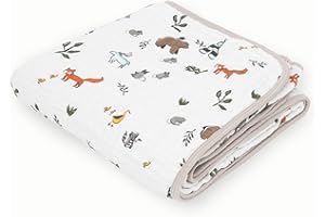 Little Unicorn Original Premium Cotton Quilt | Multi-Layered & Extra-Soft Muslin Fabric |for Babies & Toddlers (Forest Friends)