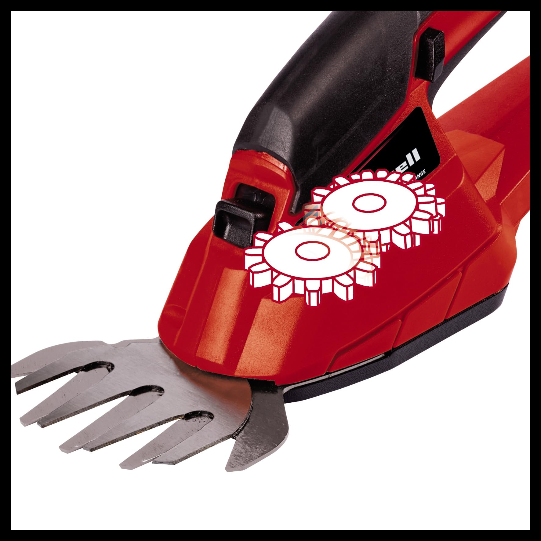 Einhell Akku-Gras- und Strauchschere GC-CG 18 Li-Solo Power X-Change (18 V, 100 mm / 200 mm Schnittlänge, wechselbares Grasschneideblatt + Strauchmesser, ohne Akku) 6