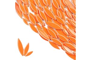 ZWCT 200g Ceramic Mosaic DIY Set Colorful Petal Ceramics Leafy Vein Mosaic Tiles Craft Materials Mosaic Art Materials - Orange