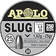 Apolo Slug Airgun Pellets, 5.5mm.22 Caliber, 25 Grains, E19301, Silver
