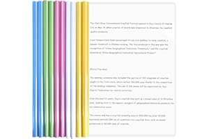 10 Pcs Report Covers with Sliding Bar, A4 Sliding Bar Binder, Plastic Paper Protector, Report Folder Cover with Clip, for Res