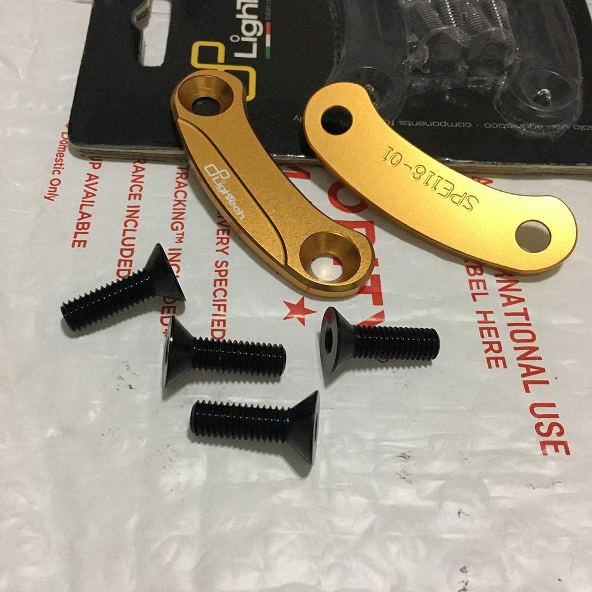 LighTech Mirror Block Off Plates Gold Covers Caps for Kawasaki ZX10R 2016-2018
