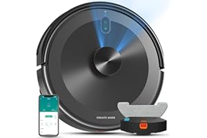 Bagotte Robot Vacuum and Mop Combo with LiDAR Navigation,4000Pa Suction Robot Vacuum Cleaner with Mapping,No-Go Zones,Vacuum Robot for Pet Hair,Hard Floor,Carpet