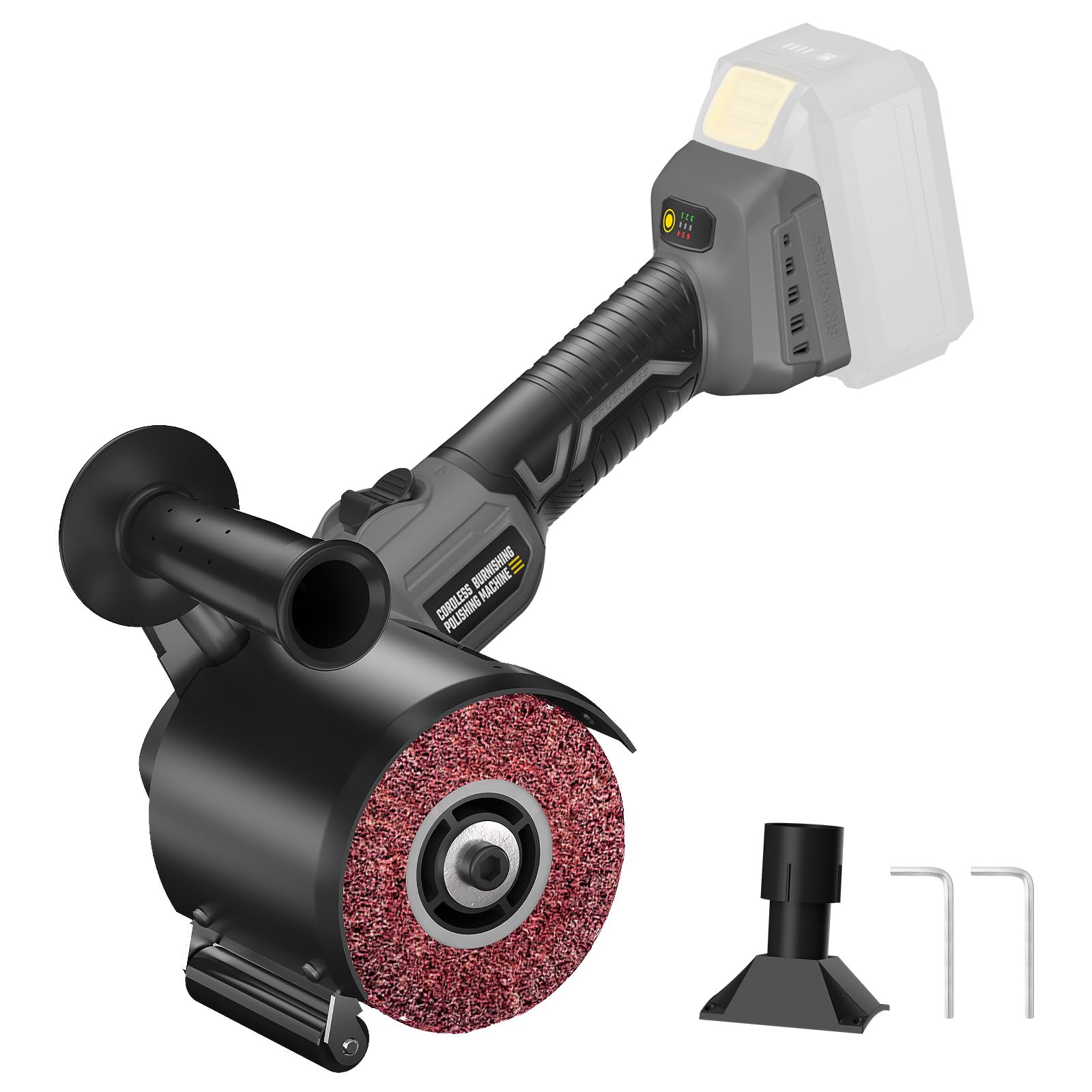 Photo 1 of VERVEWAVE Cordless Burnishing Polishing Machine for Dewalt 20V Max Battery (No Battery), Surface Conditioning Tool with 6 Variable Speeds and Guide Wheel, For Stainless Steel, Wood, Metal (Tool Only)