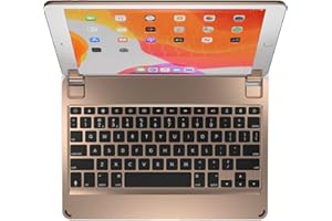 Brydge 10.2 iPad Wireless Keyboard Compatible with iPad 9th, 8th & 7th Generation, Backlit Keys, Long Battery Life, Gold Color, 0-180 Viewing Angles