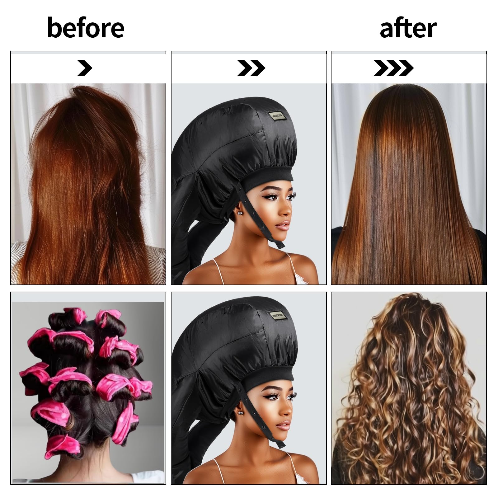 Hair Dryer Diffuser Attachment for Curly Hair,Portable Easy Use for Travel or Apartment,Curly Hair Diffuser Bonnet for Deep Conditioning at Home
