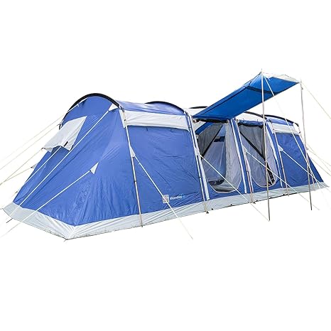 skandika Montana 8 Protect Familienzelt für 8 Personen | eingenähter Zeltboden | 2 trennbare Schlafkabinen | 5000mm Wassersäu