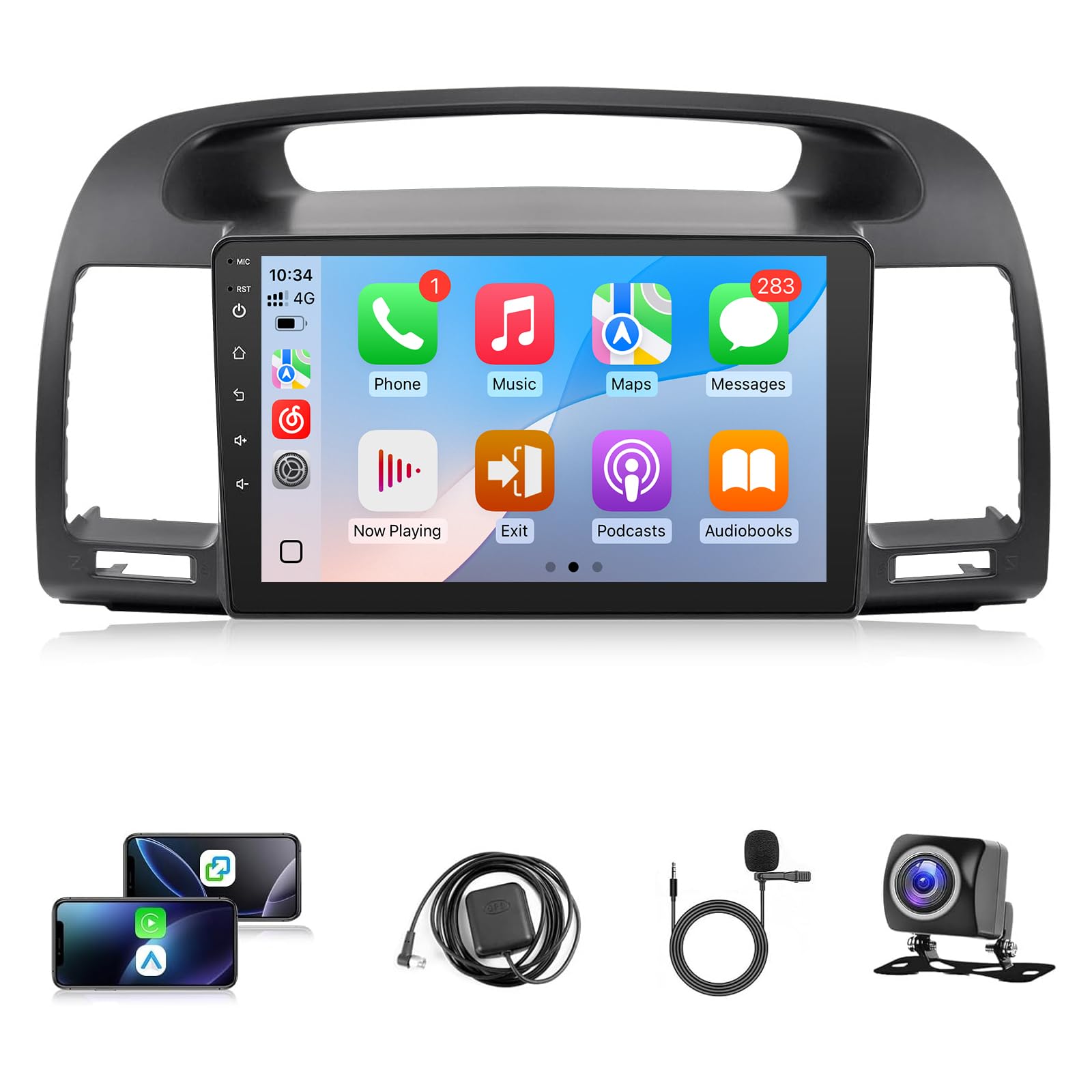 Photo 1 of Android Car Stereo for Toyota Camry 2002 2003 2004 2005 2006 Radio Wireless Apple CarPlay Android Auto, Leadfan 9 Inch IPS Touch Screen Carmry Head Unit GPS WiFi Bluetooth FM Mirrorlink AHD Camera MIC