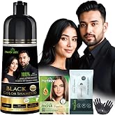 Herbishh Black Hair Color Shampoo 200ml With Mask 25 ml &amp; Stain Wipes | 3 in1 Color Shampoo, Covers Gray Hair in 5&ndash;15 Minutes with Argan Mask for Damaged Repair &amp; Stain Wipes (Pack of 1, 5 Wipes)