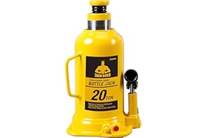 Torin TH92004X JackBoss Hydraulic Welded Bottle Jack: 20 Ton (40,000 lb) Capacity, Yellow