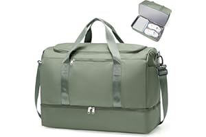 SYCNB Extra Large Travel Duffle Bag,Carry on Overnight Weekend Bag with Shoes Compartment,Weekender Bags for Women for Travel Business Trips Sport Hospital